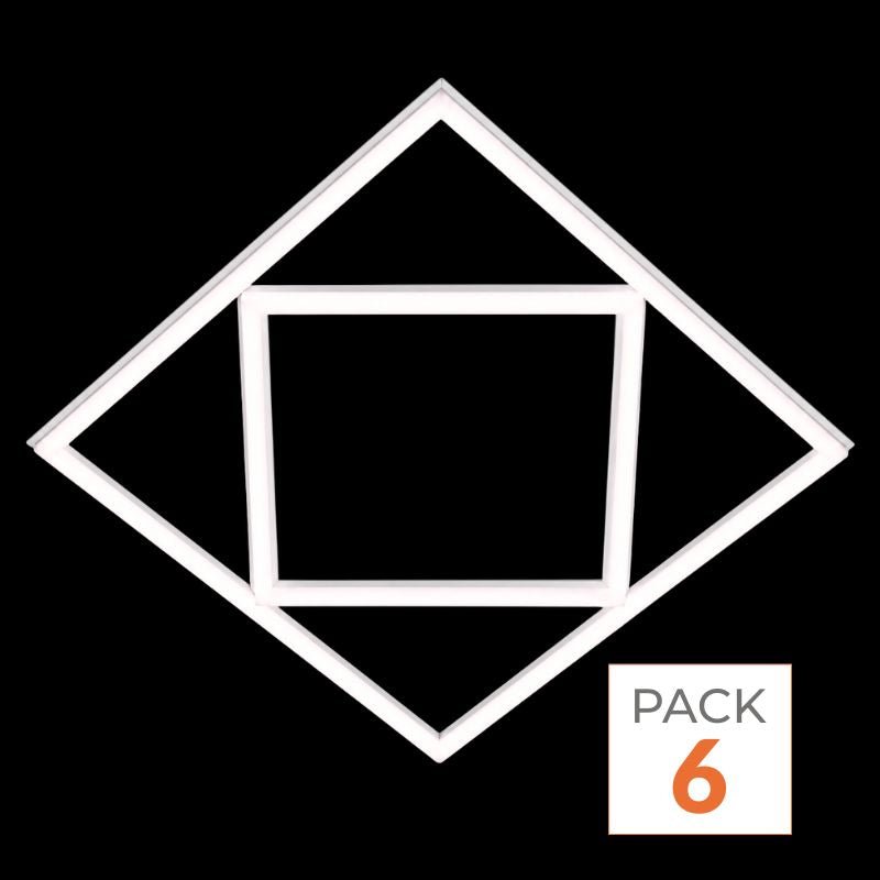 Panneau LED Cadre Forme Diamant 60x60 64W - Pack de 6 - Silamp France