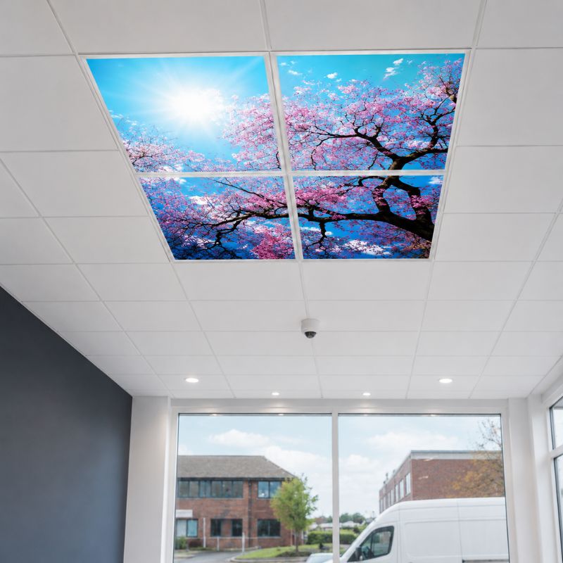 Panneau LED Imprimé Fleurs de Cerisier 60x60 40W CCT - Pack de 4 - 3000K/4000K/6500K - Silamp France