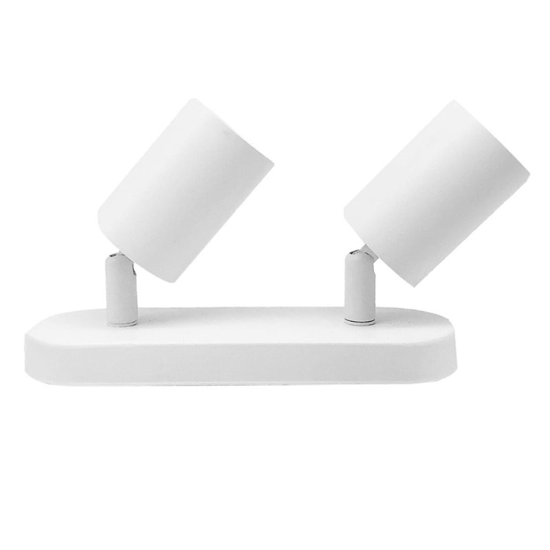 Plafonnier 2 Spots Orientables Alu Blanc pour Ampoule GU10 - Silamp France