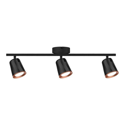 Plafonnier 3 Spot Orientable Alu Noir 15W 60cm
