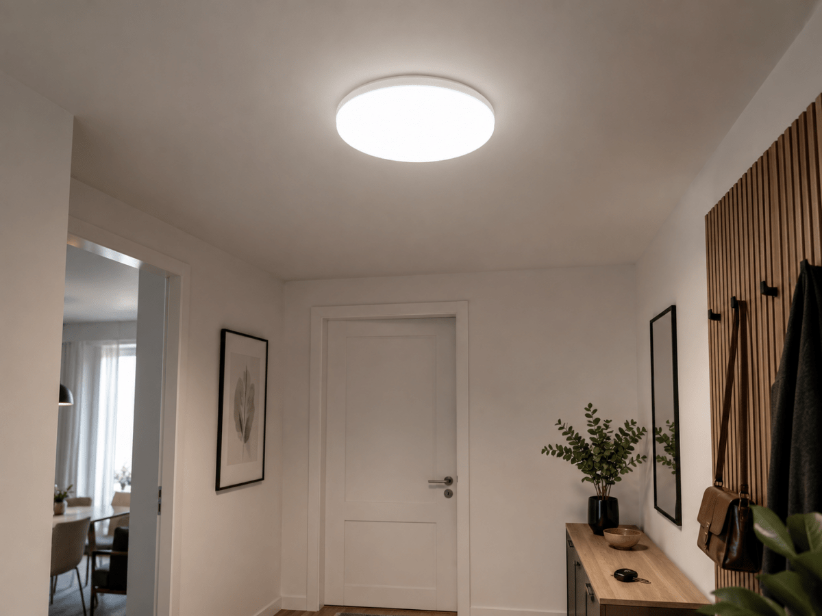 Plafonnier LED 12W Détecteur de Mouvement Rond IP44 Ø24 cm - Silamp France