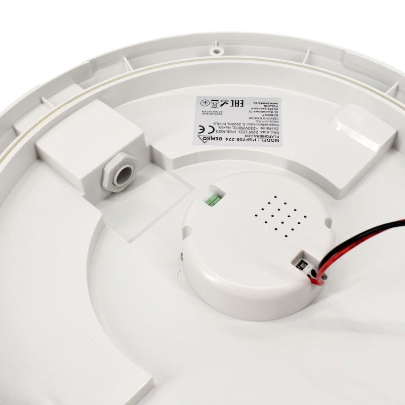 Plafonnier LED 16W Blanc Rond Détecteur de Mouvement IP66 Batterie de secours - Silamp France