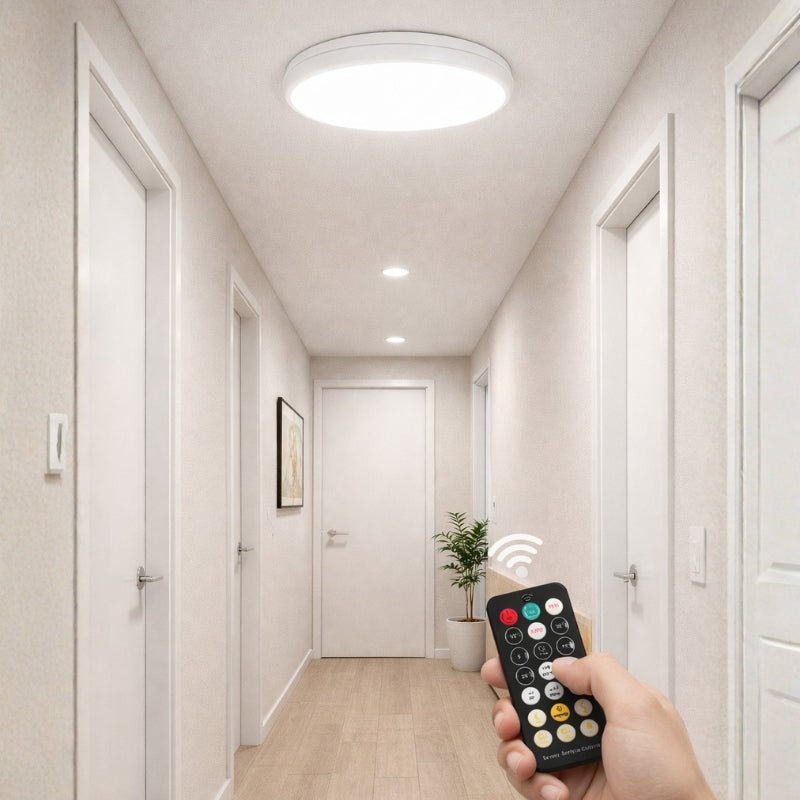 Plafonnier LED 18W IP44 avec Détecteur et Télécommande - Silamp France