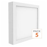 Plafonnier LED 24W 220V Carré - Pack de 5