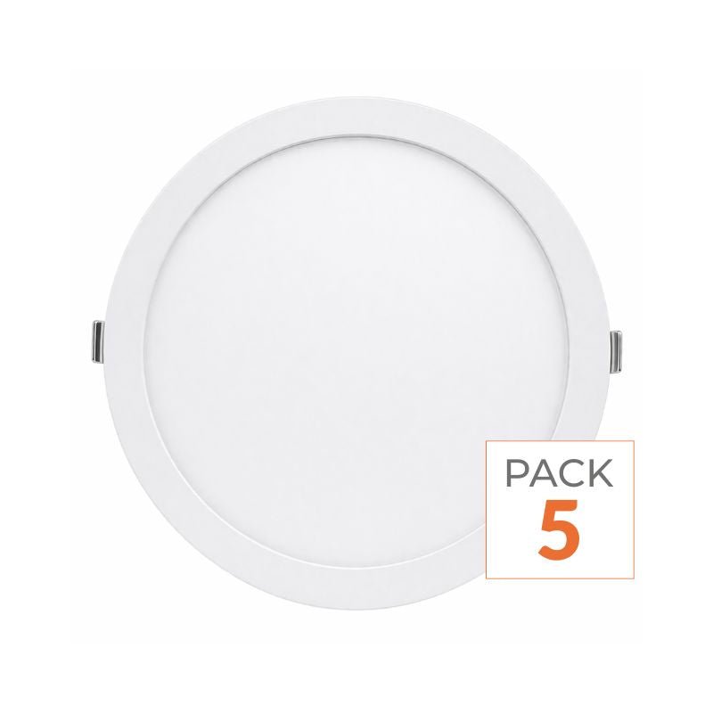 Plafonnier LED Rond 24W 220V (Pack de 5) - Silamp France