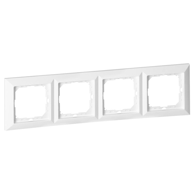 Plaque de Finition Quatre Emplacements - Blanc - Silamp France