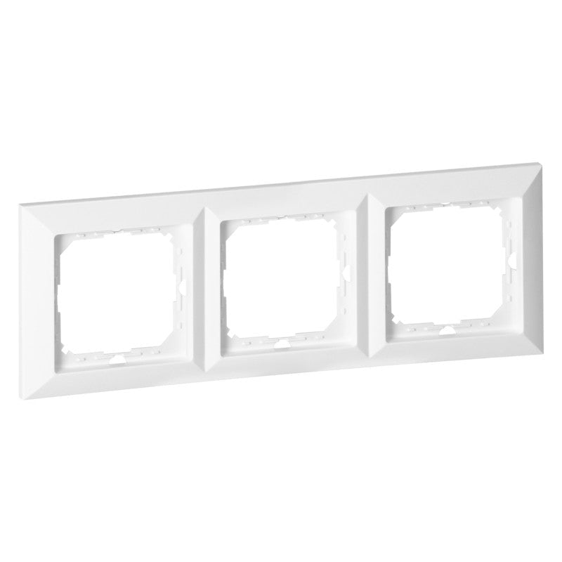 Plaque de Finition Trois Emplacements - Blanc - Silamp France