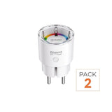 Prise Connectée Intelligente WiFi 2.4GHz 10A Blanche (Lot de 2)