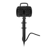 Prise de Jardin Noir avec Piquet de Terre IP44 2 Prises