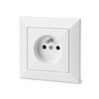 Prise Encastrée 2P+T 16A 250V + Plaque de Finition Simple - Blanc