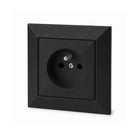 Prise Encastrée 2P+T 16A 250V + Plaque de Finition Simple - Noir