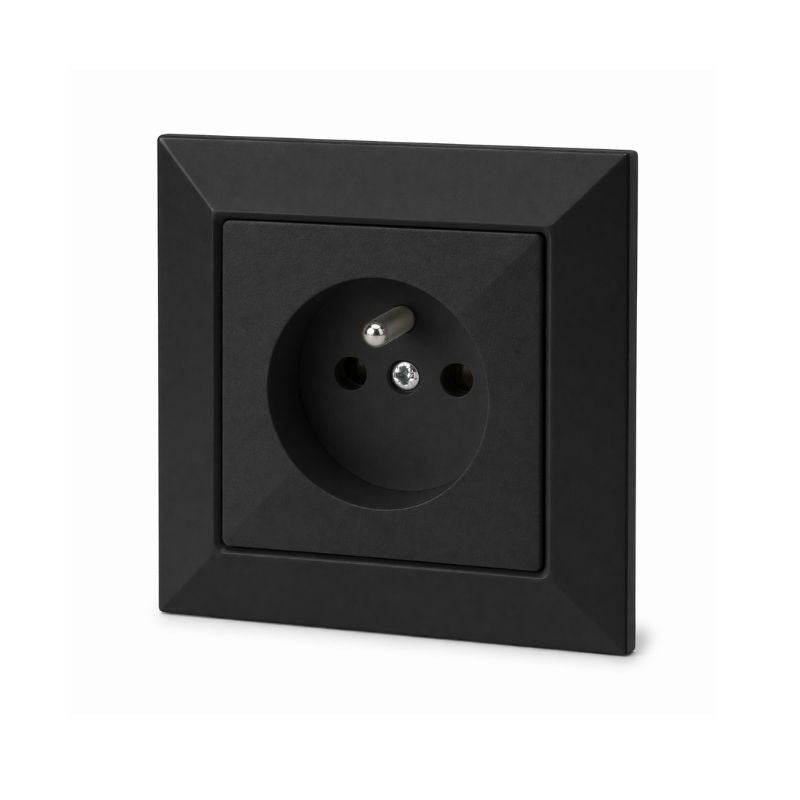 Prise Encastrée 2P+T 16A 250V - Noir - Silamp France