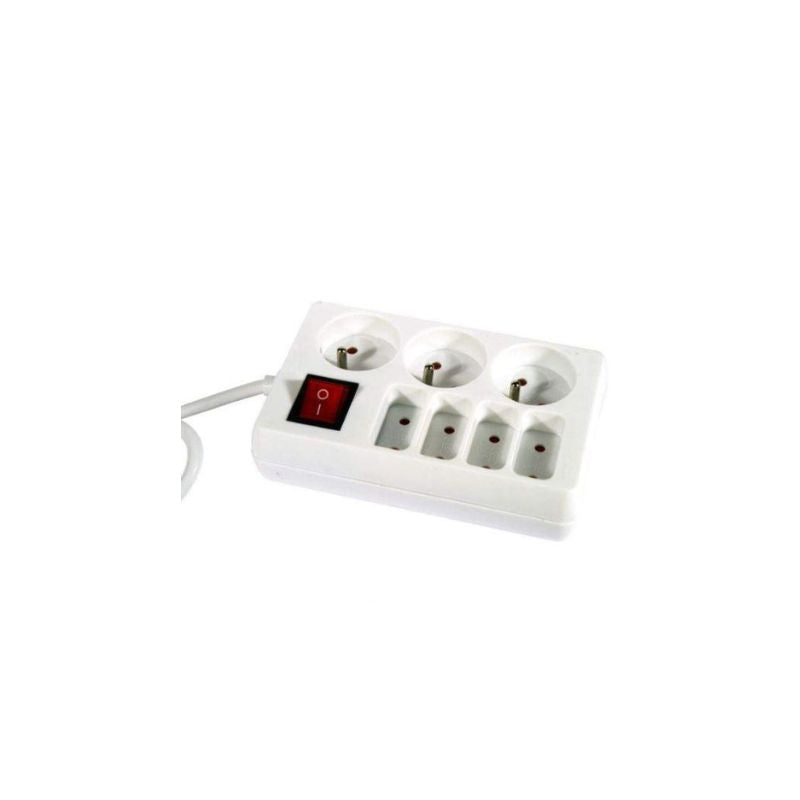 Bloc Multiprise 7 prises avec interrupteur BLANC