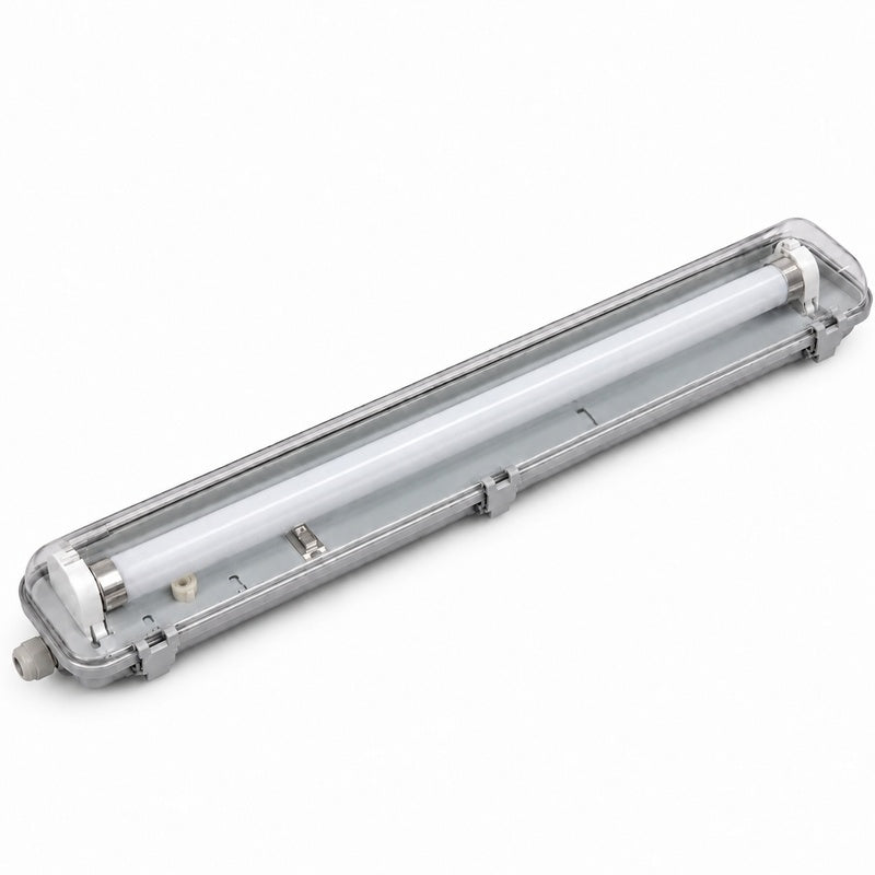 Kit de Réglette LED IP65 + Tube Néon LED 120cm T8 18W