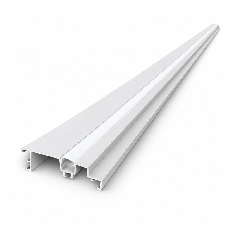 Profilé Aluminium 2M pour Plafond Corniche Blanc - Couvercle Blanc - Silamp France