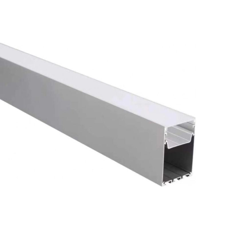 Profilé Aluminium 2m pour Réglette LED Suspendue sur Mesure Corps Blanc Diffuseur Blanc - Silamp France
