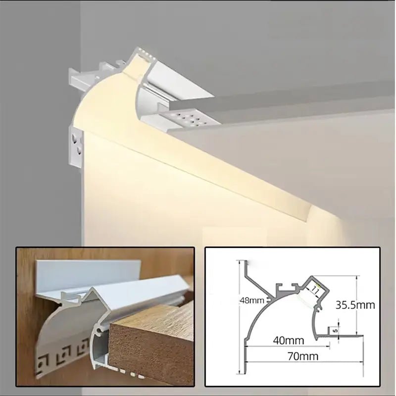 Profilé Aluminium Blanc 2m pour Ruban LED simple pour Faux - Plafond - Silamp France