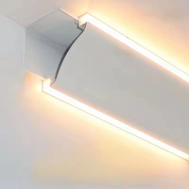 Profilé Aluminium Double Éclairage Modulable Plinthe ou Corniche 2M Blanc - Silamp France