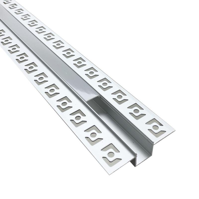 Profilé Aluminium Encastrable 2m pour Ruban LED Couvercle Blanc Opaque (Pack de 5) - Silamp France