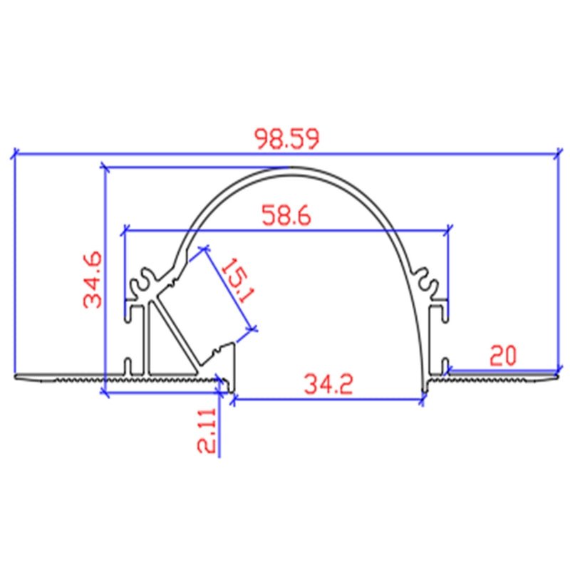 Profilé Aluminium Encastrable Arrondi 2M pour Faux Plafond Éclairage Indirect - Silamp France