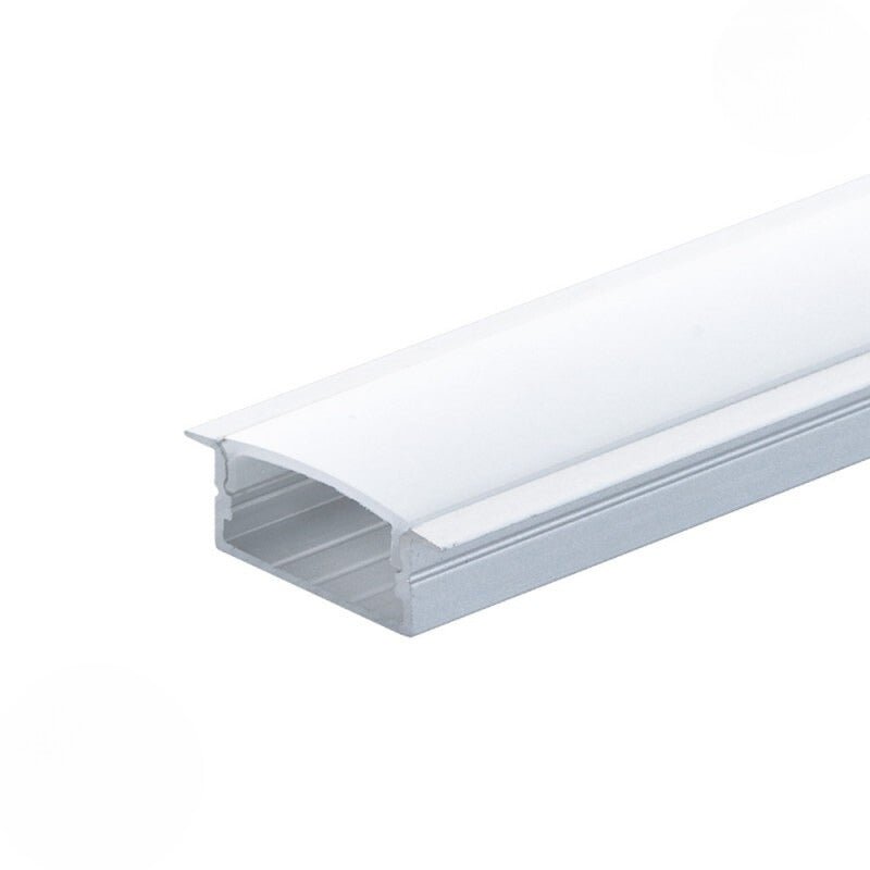 Profilé Aluminium Large Encastrable 2m pour Ruban LED - Cache Opaque Blanc - Silamp France