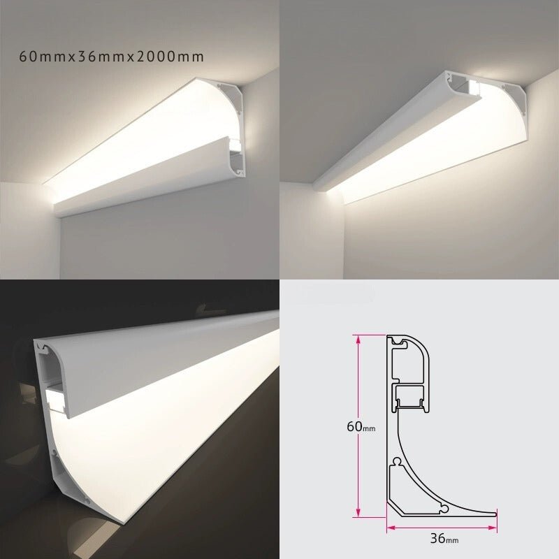 Profilé Aluminium Modulable Plinthe ou Corniche 2M Blanc - Silamp France