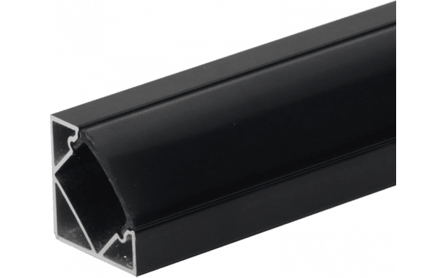 Profilé Aluminium Noir Angle 2m pour Ruban LED Couvercle Noir Opaque - Silamp France
