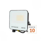 Pack de 10 - Projecteur 50W IP65 CCT Noir - 3000K/4000K/6000K