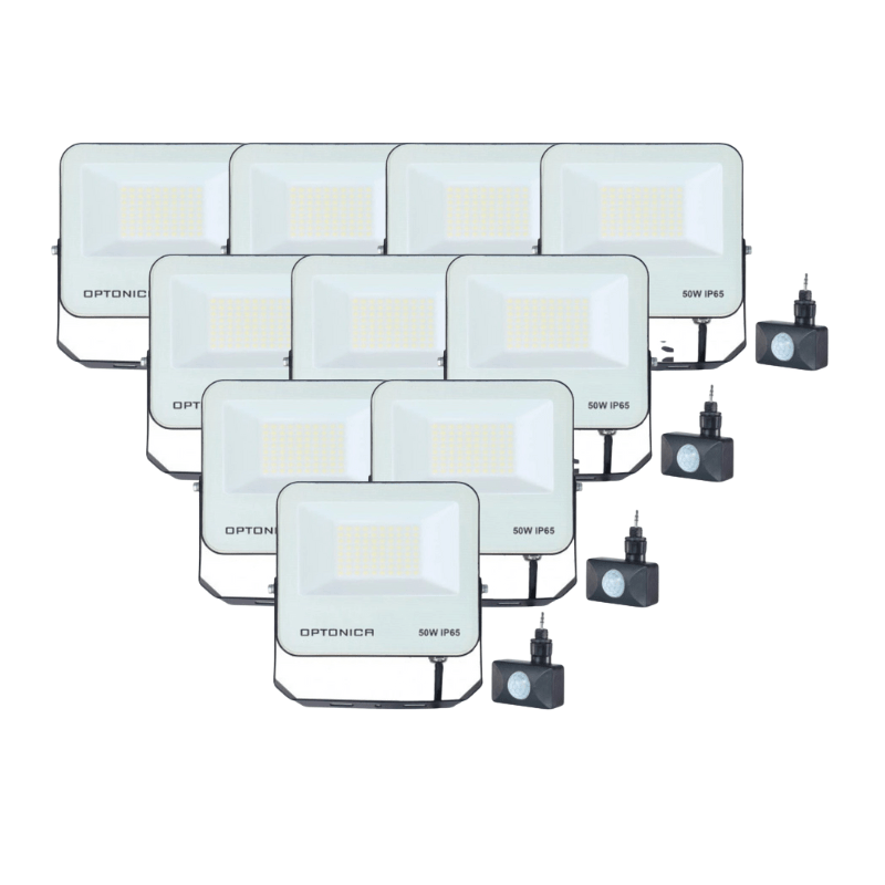 Projecteur 50W IP65 CCT Noir - 3000K/4000K/6000K ( Pack de 10 ) - Silamp France