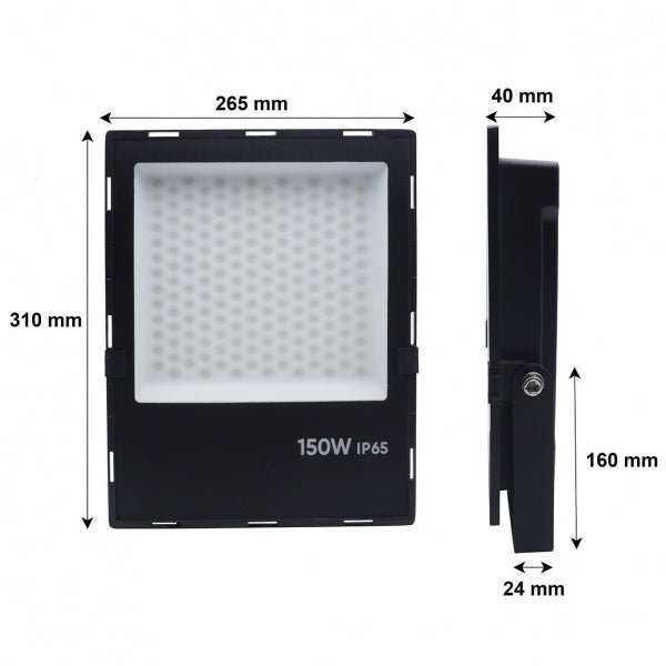 Projecteur Extérieur NOIR 150W IP65 - Silamp France