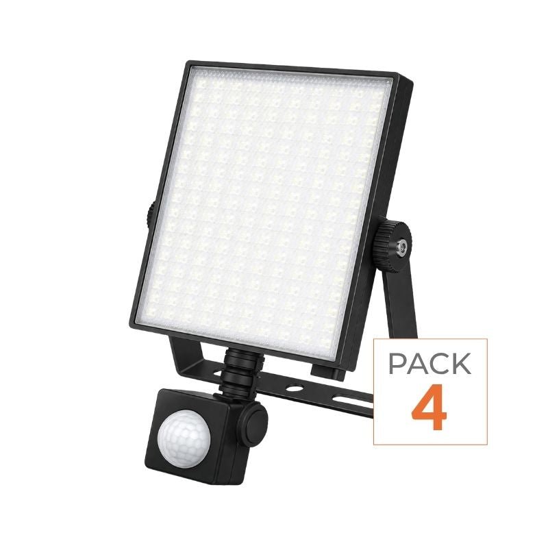 Projecteur LED Connecté WiFi RGBW 20W IP44 avec Détecteur de Mouvement (Lot de 4) - Silamp France