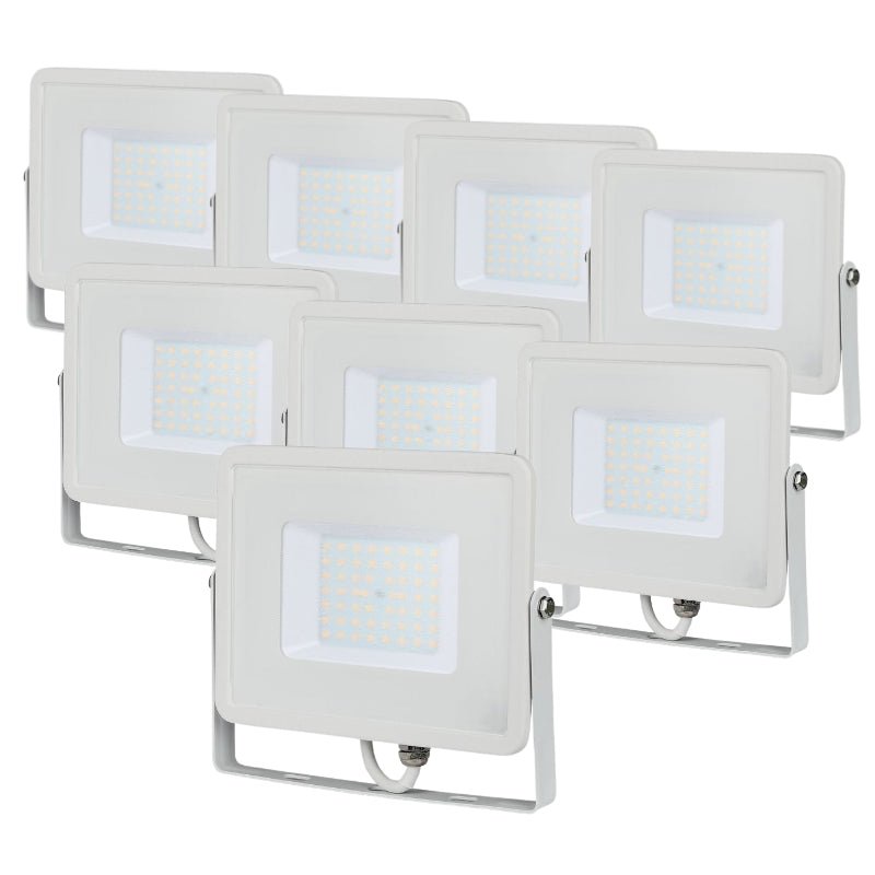 Projecteur LED Extérieur 50W IP65 BLANC Garantie 5 ans (Pack de 8) - Silamp France