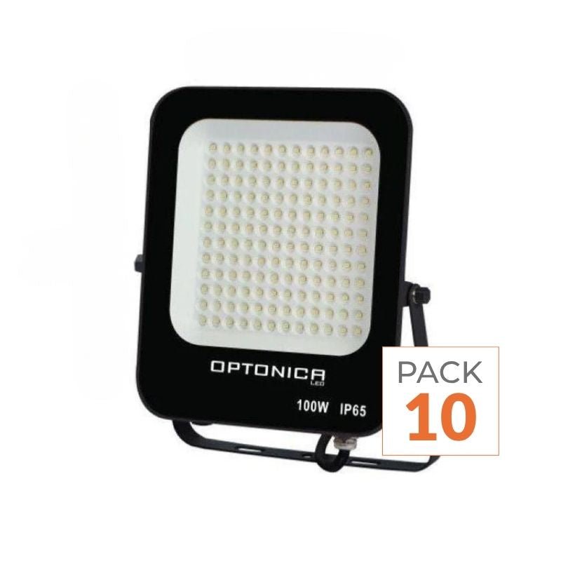 Projecteur LED Extérieur SMD 100W IP65 Noir (Pack de 10) - Silamp France