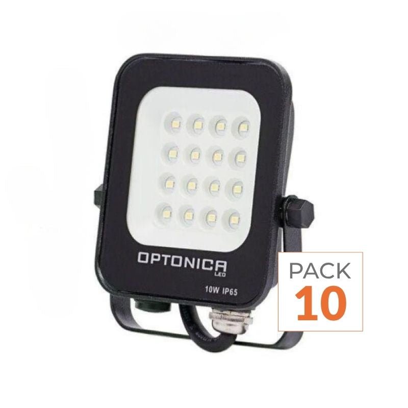 Projecteur LED Extérieur SMD 10W IP65 Noir (Pack de 10) - Silamp France