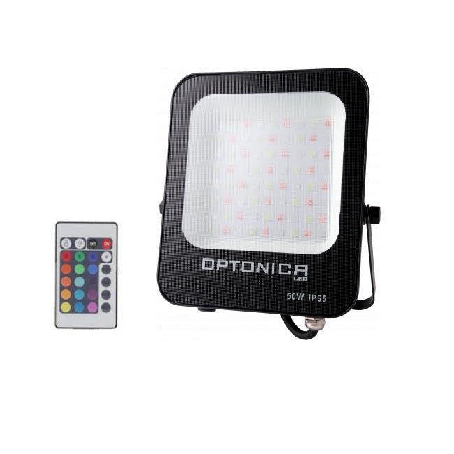 Projecteur LED RGB 50W Extérieur IP66 Plat NOIR - Silamp France
