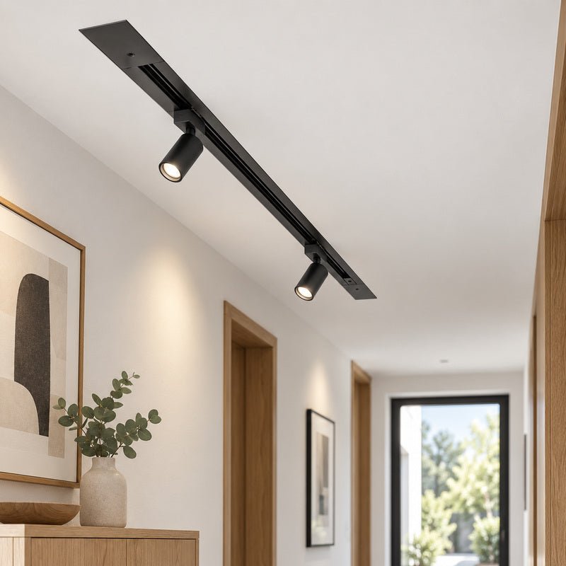 Rail Encastrable Monophasé Plat 1m Noir - Silamp France