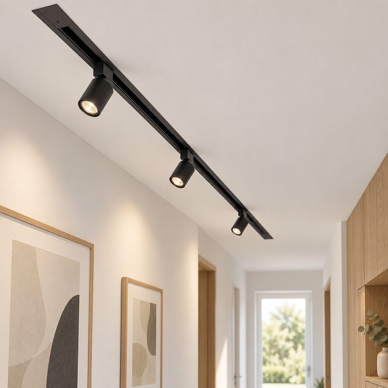 Rail Encastrable Monophasé Plat 2m Noir - Silamp France