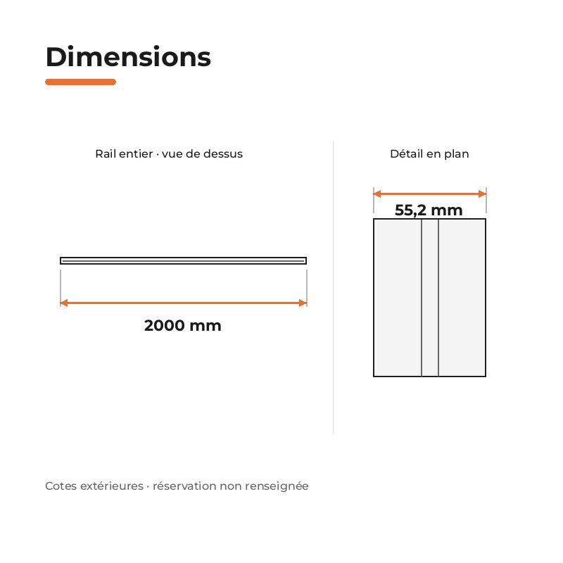 Rail Encastrable Triphasé 2m Blanc - Silamp France