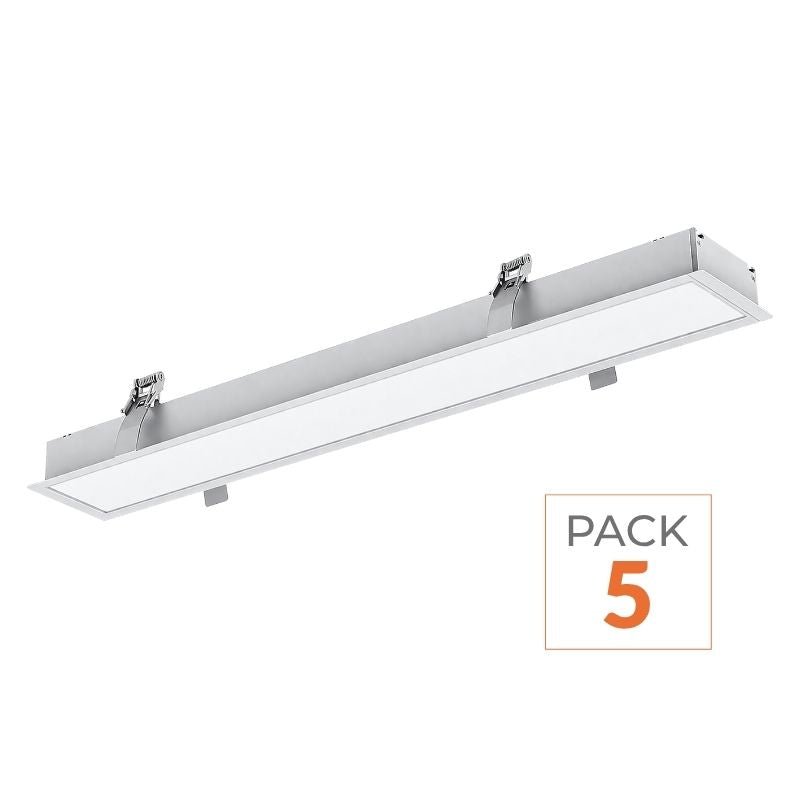 Réglette Encastrable LED 120cm 35W Blanc (Lot de 5) - Silamp France