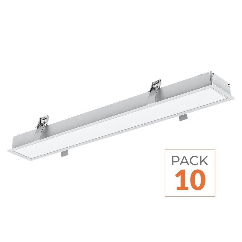 Réglette Encastrable LED 120cm 35W Blanc (Pack de 10) - Silamp France