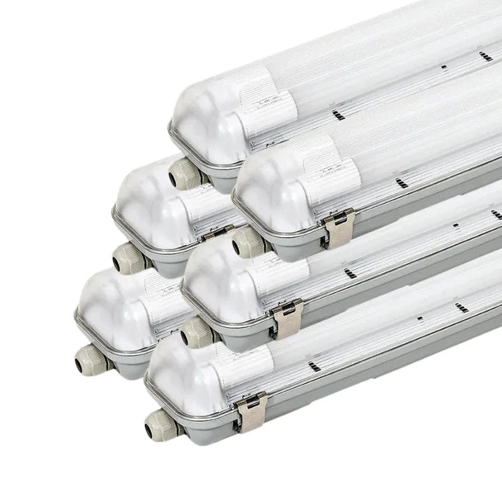 Réglette étanche 120 cm double pour Tube LED T8 IP65 1 côté (Boitier vide) (Pack de 6) - Silamp France