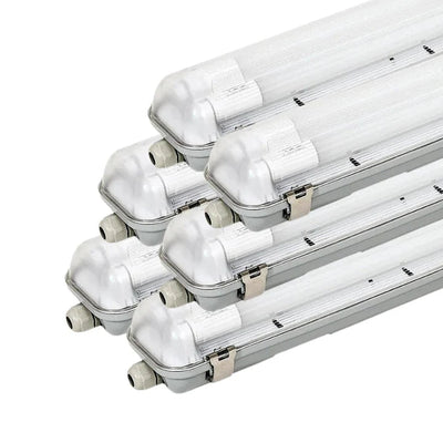 Réglette étanche 120 cm double pour Tube LED T8 IP65 1 côté (Boitier vide) (Pack de 6)