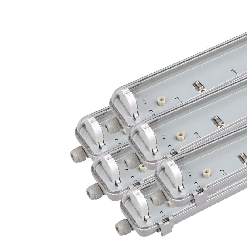 Réglette étanche 120 cm pour 1 Tube LED T8 IP65 (Boitier vide) - Pack de 6 - Silamp France