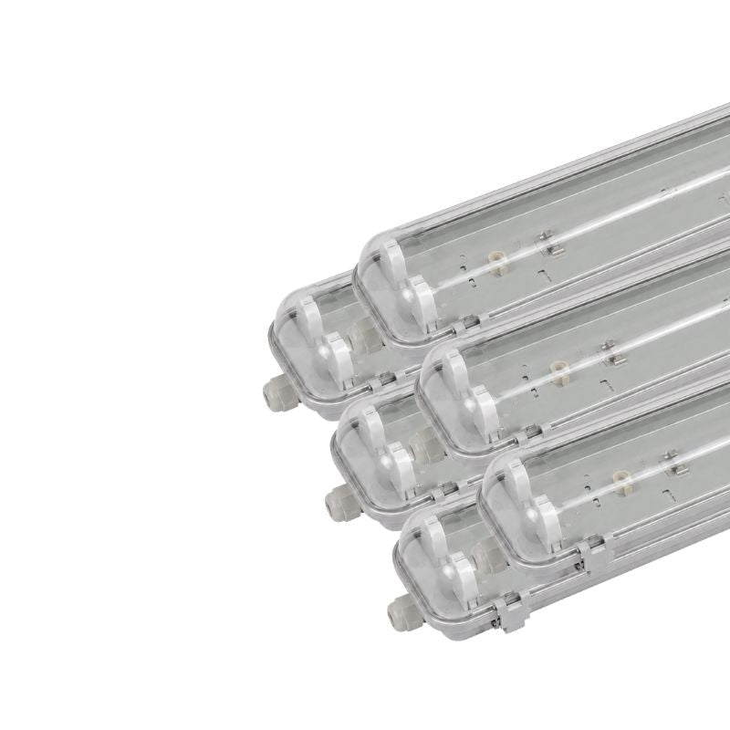 Réglette étanche 150 cm double pour Tube LED T8 IP65 (Boitier vide) - Pack de 6 - Silamp France