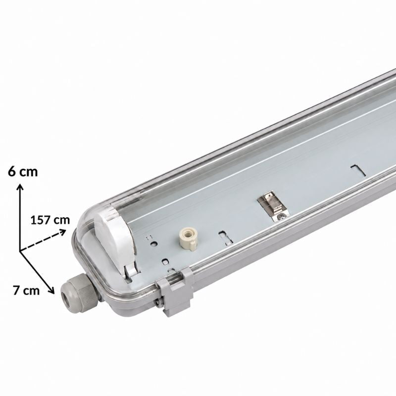 Réglette étanche 150 cm pour 1 Tube LED T8 IP65 (Boitier vide) - Silamp France