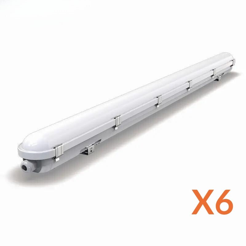 Réglette LED 120cm Étanche CCT - Puissance Ajustable (Pack de 6) - Silamp France