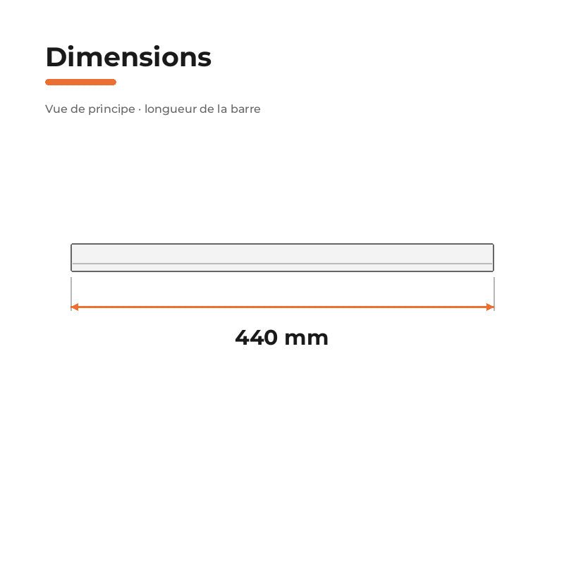 Réglette LED pour Hexagone 44cm 6,5W 110lm/W - Silamp France