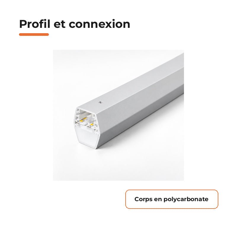 Réglette LED pour Hexagone 44cm 6,5W 110lm/W - Silamp France