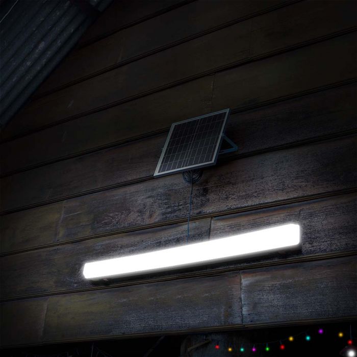 Réglette Solaire LED 120cm 18W IP65 CCT (Panneau Solaire + Télécommande Inclus) - Silamp France