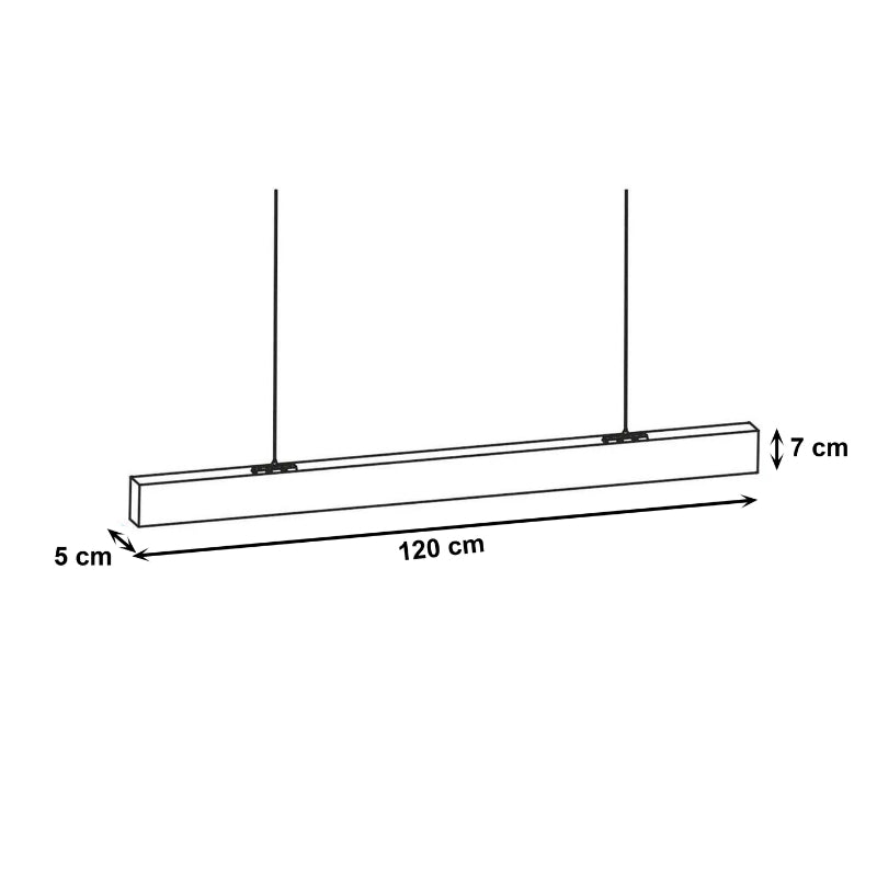 Réglette Suspendue 120 cm Noire 48W CCT - 3000K/4000K/6000K - Silamp France